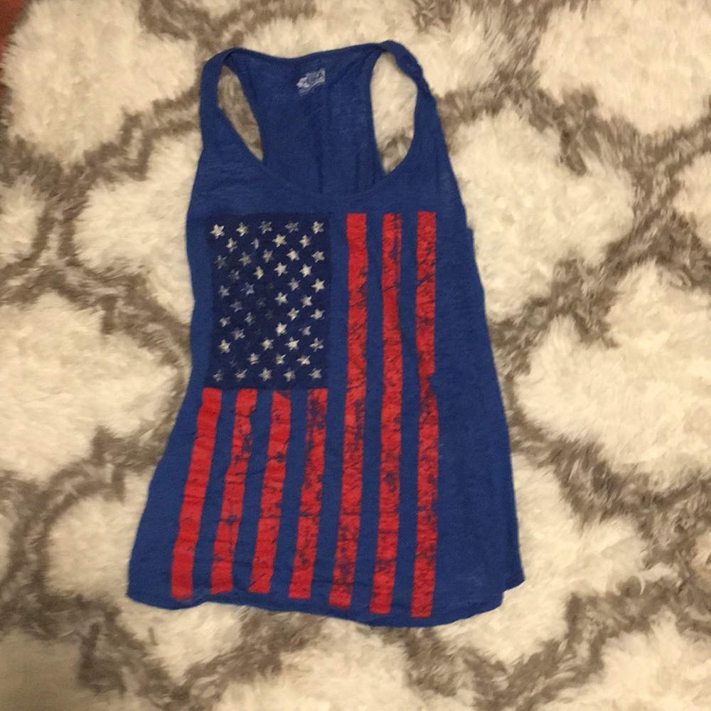 Faded American flag summer sleeveless